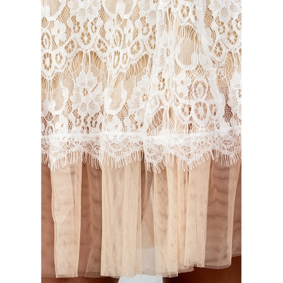 Last☝️Ivory Eyelash Lace Tulle Cocktail Cute Dress - Picture 2 of 7